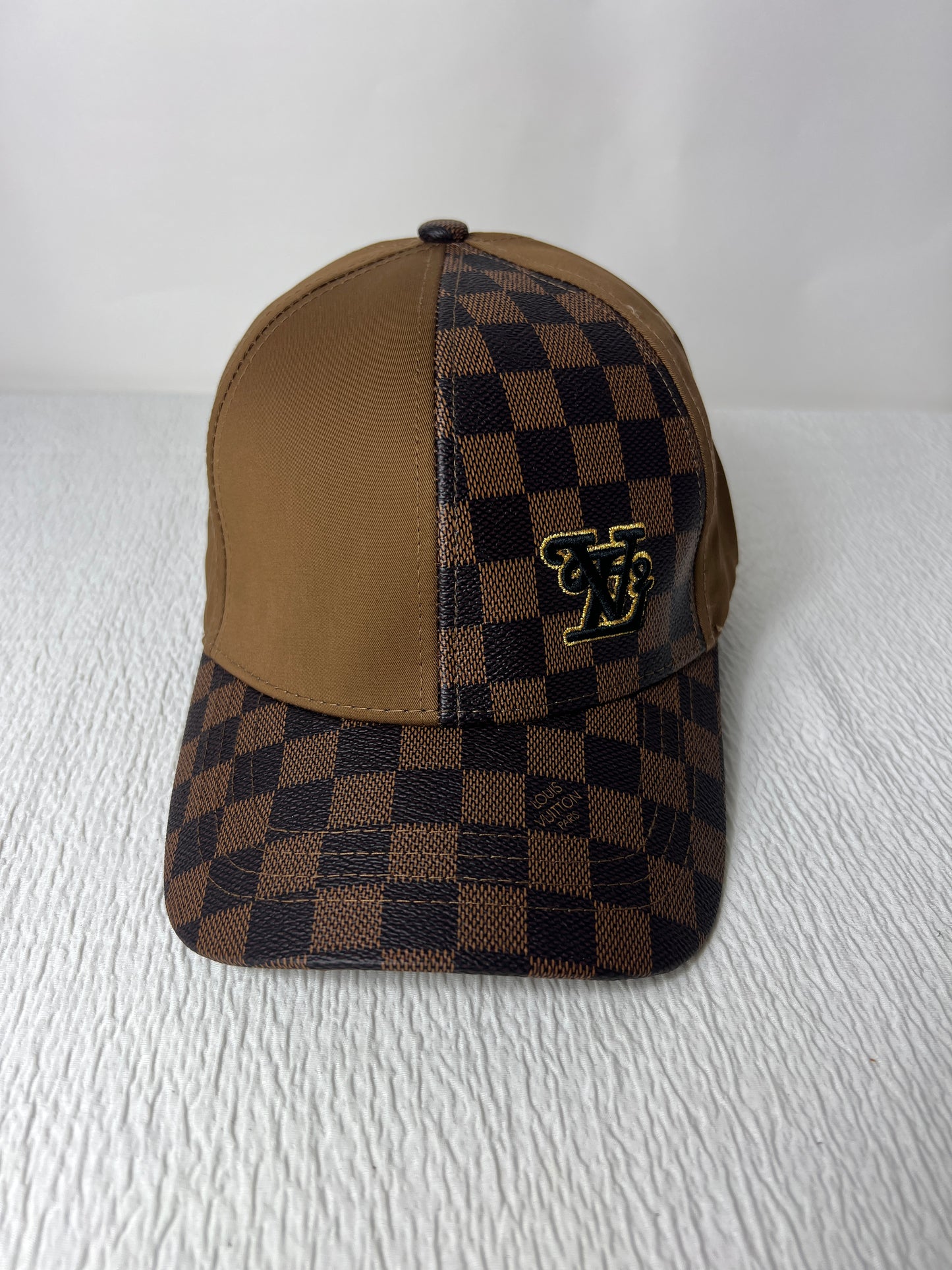 Brown check cap