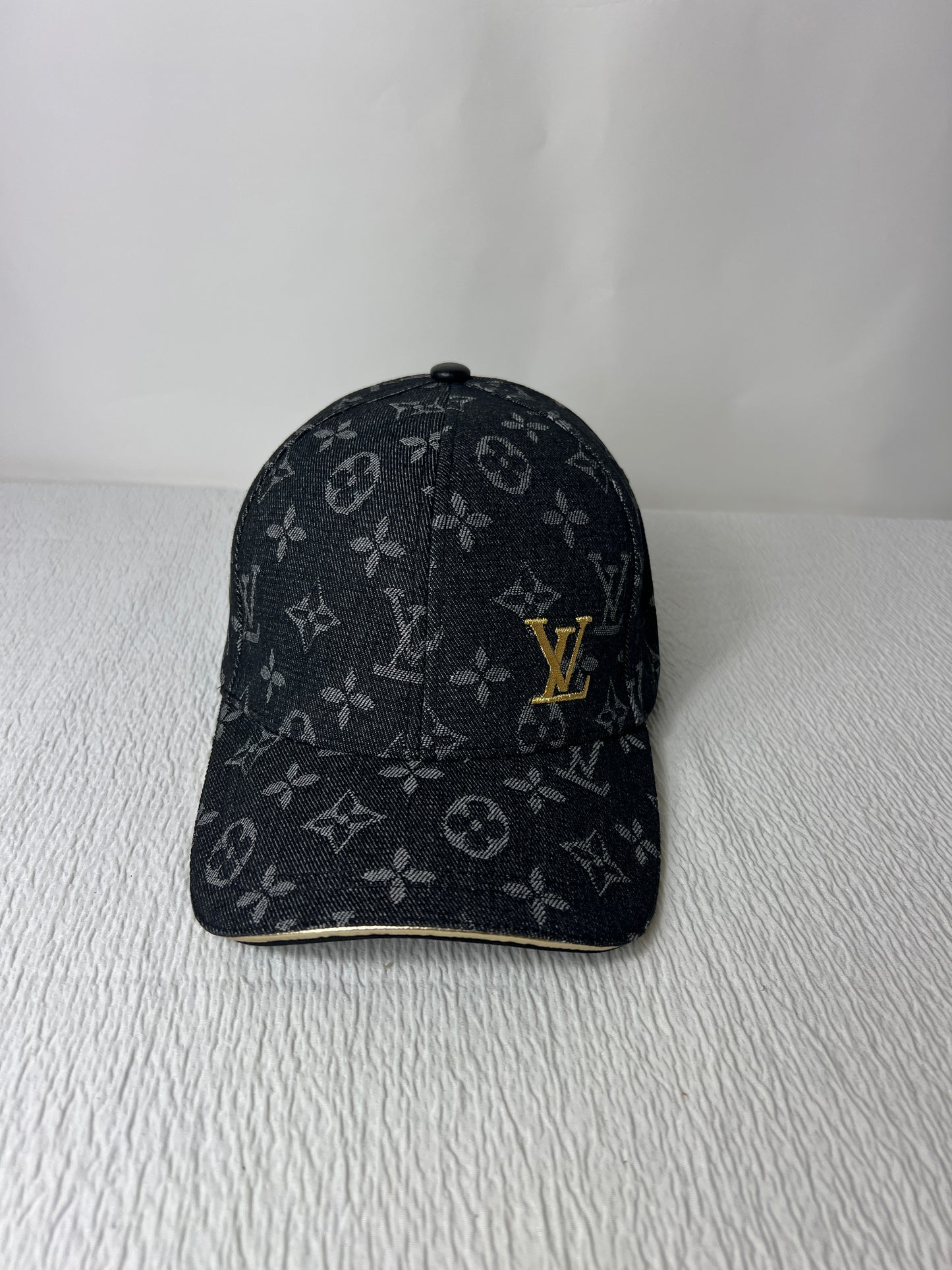 Black monogram cap