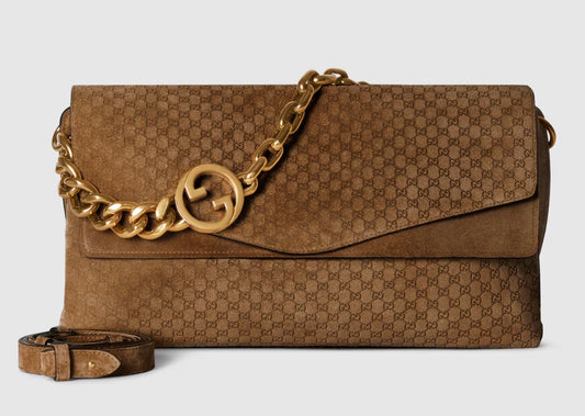 Suede GG shoulder bag.