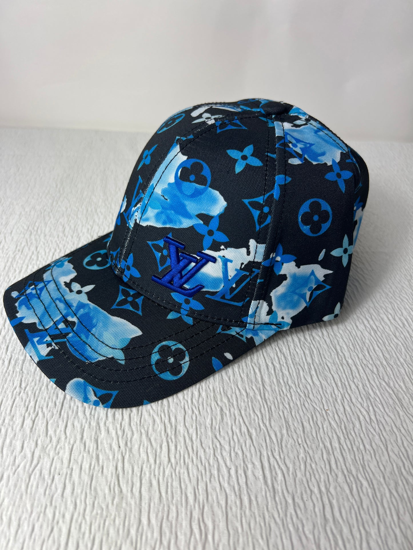 Blue monogram cap