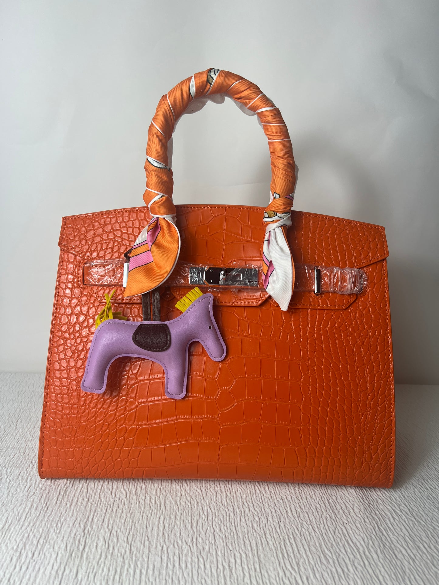 Orange Croc Skin Girkin