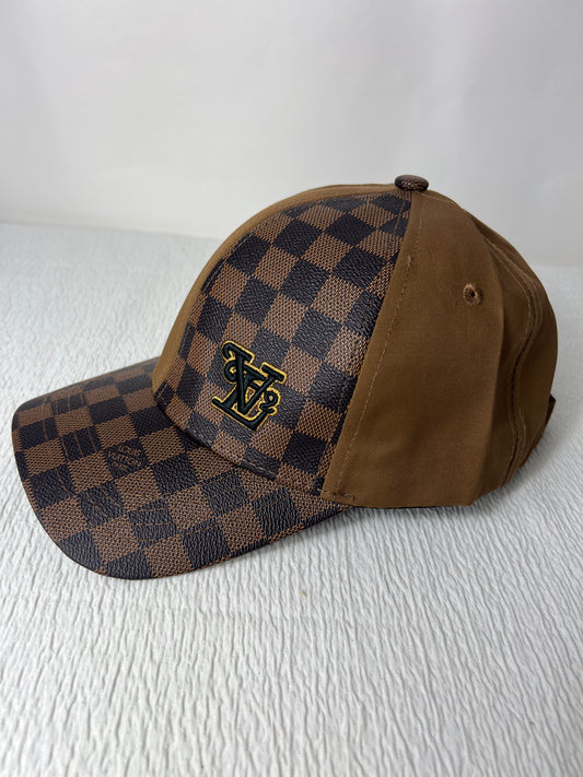 Brown check cap