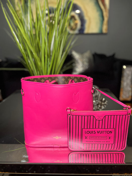 Leather reversible NF tote bag