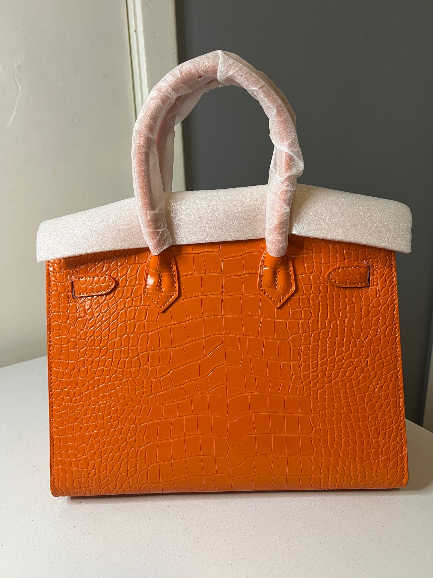 Orange Croc Skin Girkin