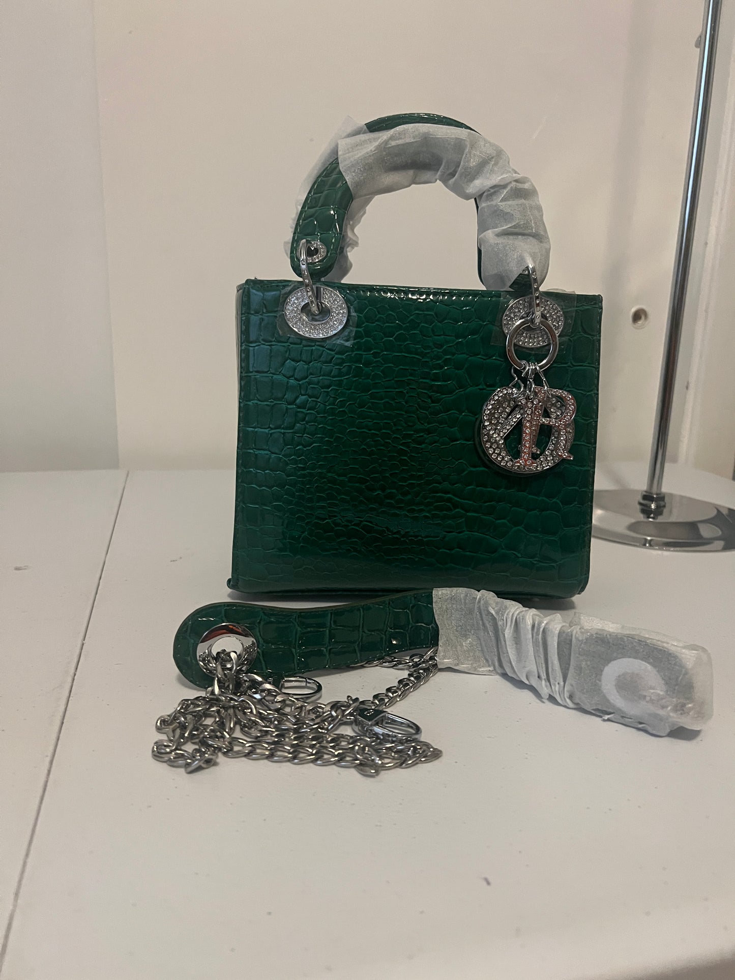 Faux snake skin handbag