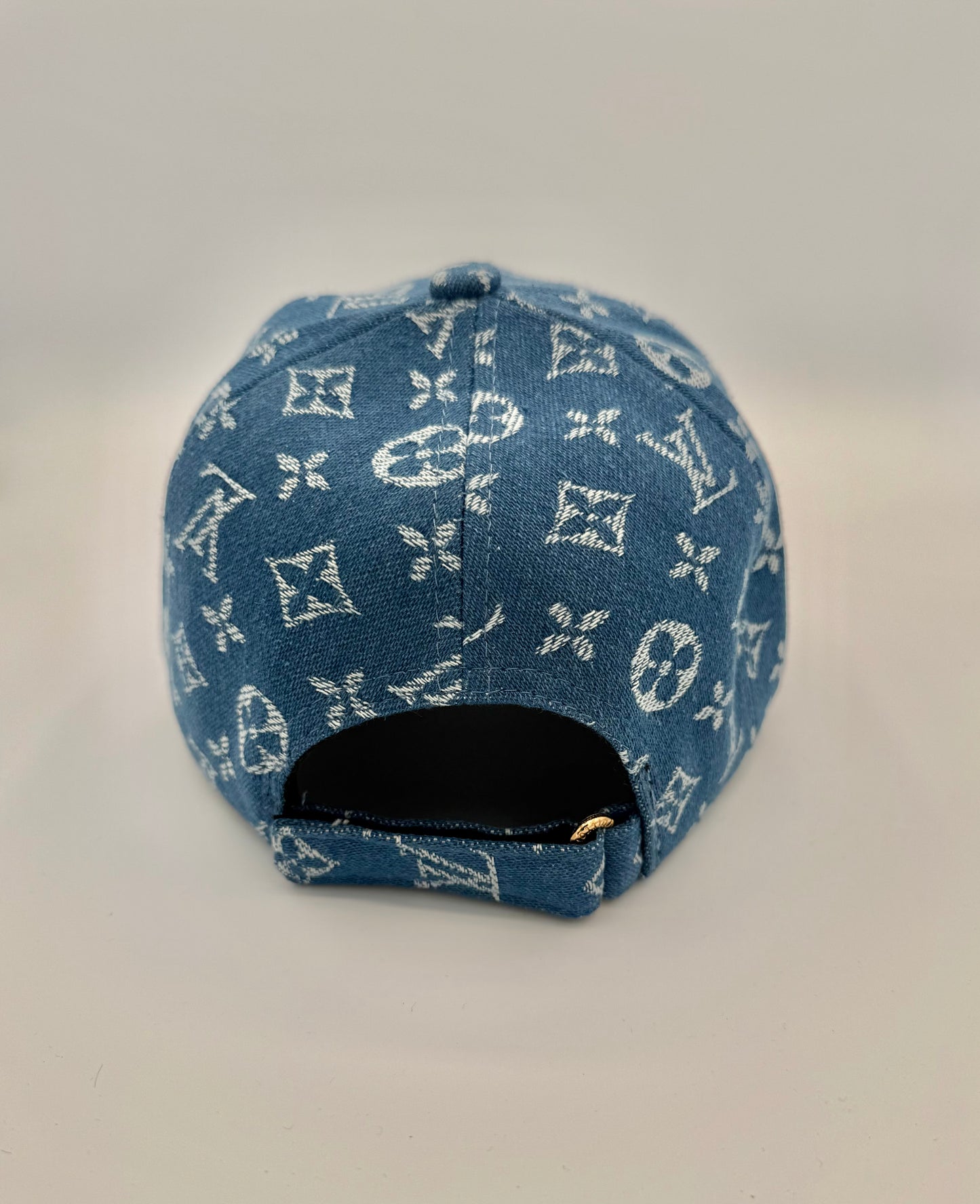 Denim monogram cap W/ center logo