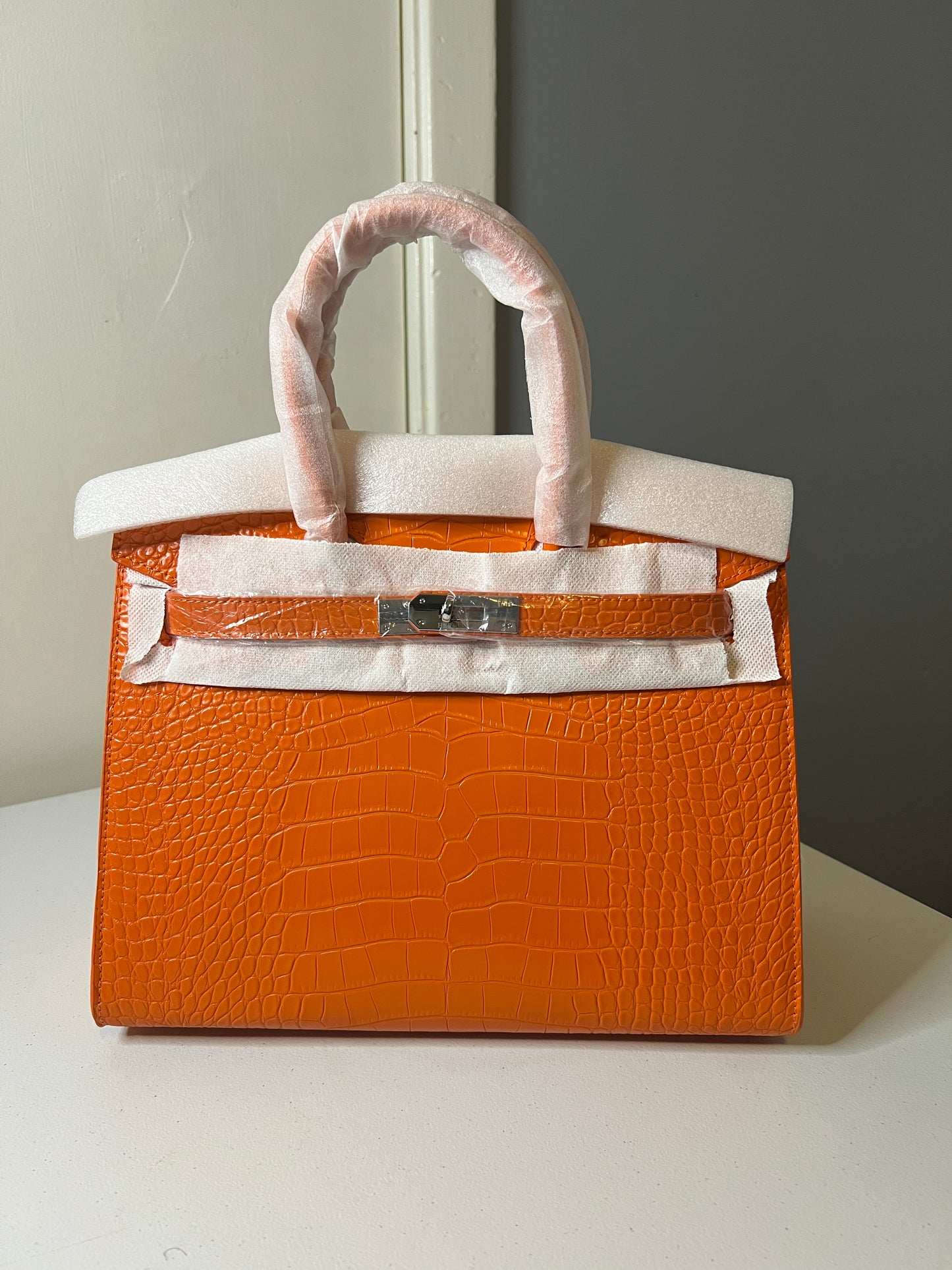 Orange Croc Skin Girkin