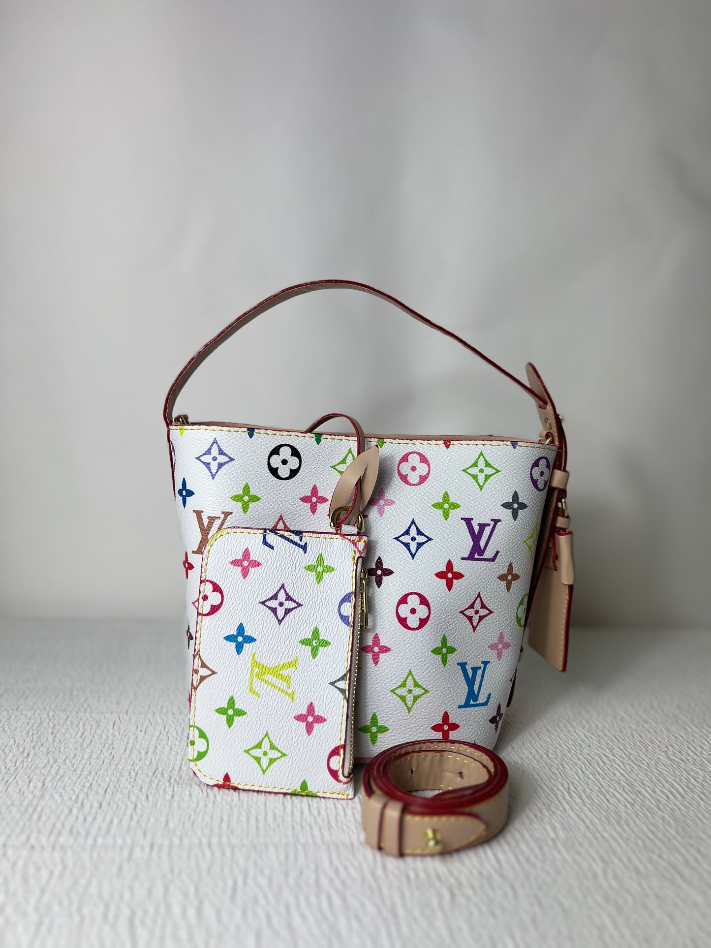 White colorful mini bucket