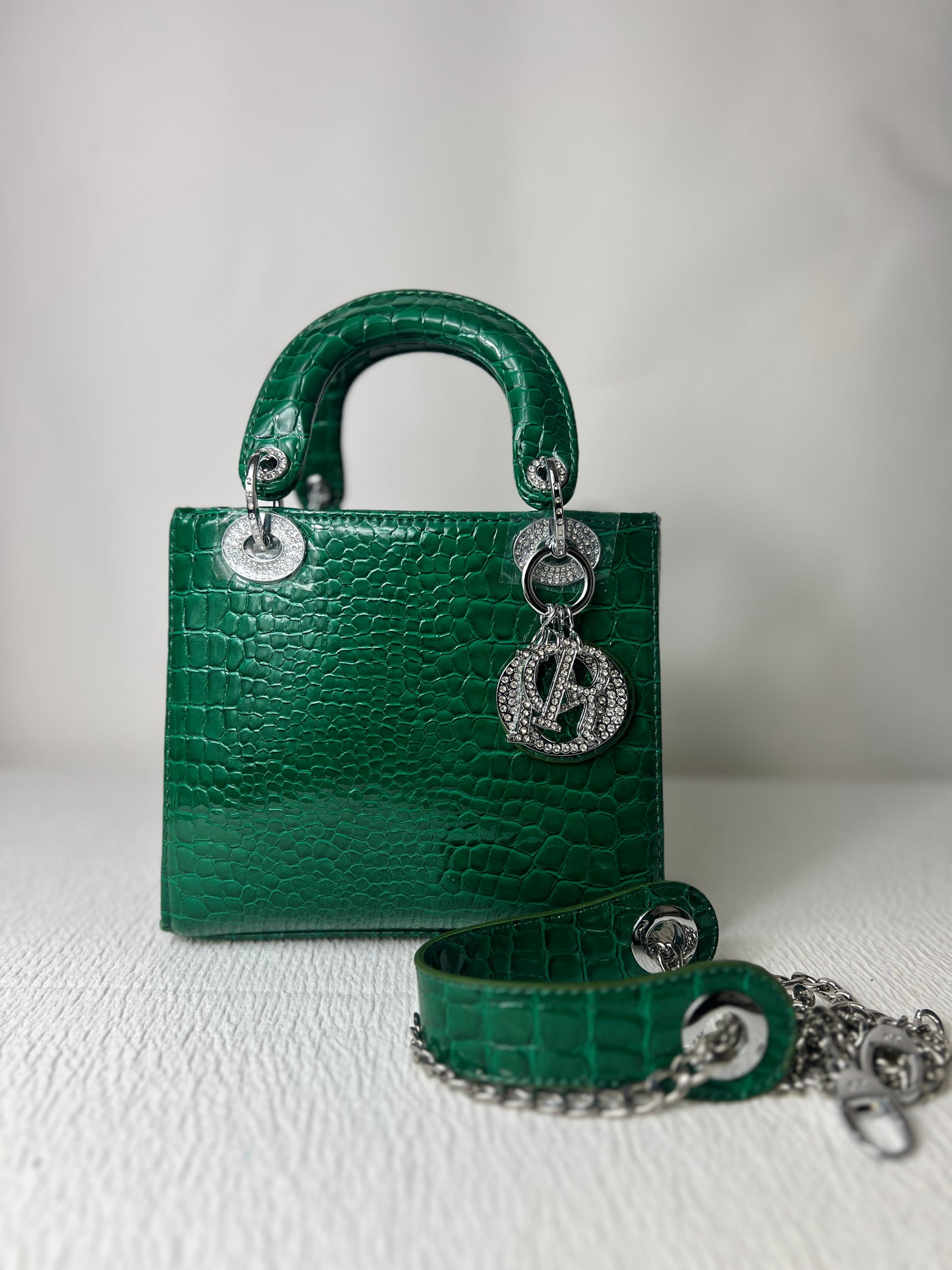 Faux snake skin handbag