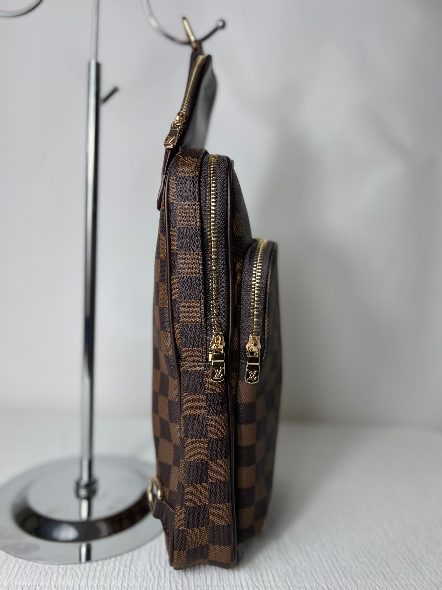 Brown checkered Men sling