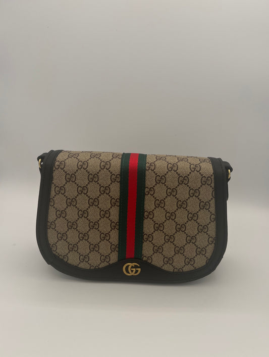 Classic G Crossbody bag /W black leather trim