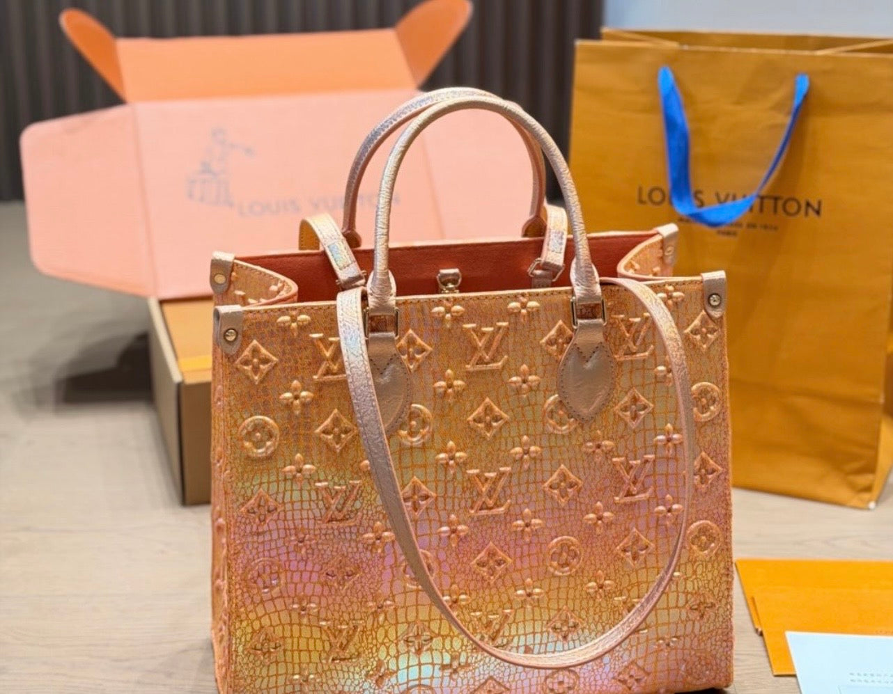 Iridescent orange tote￼