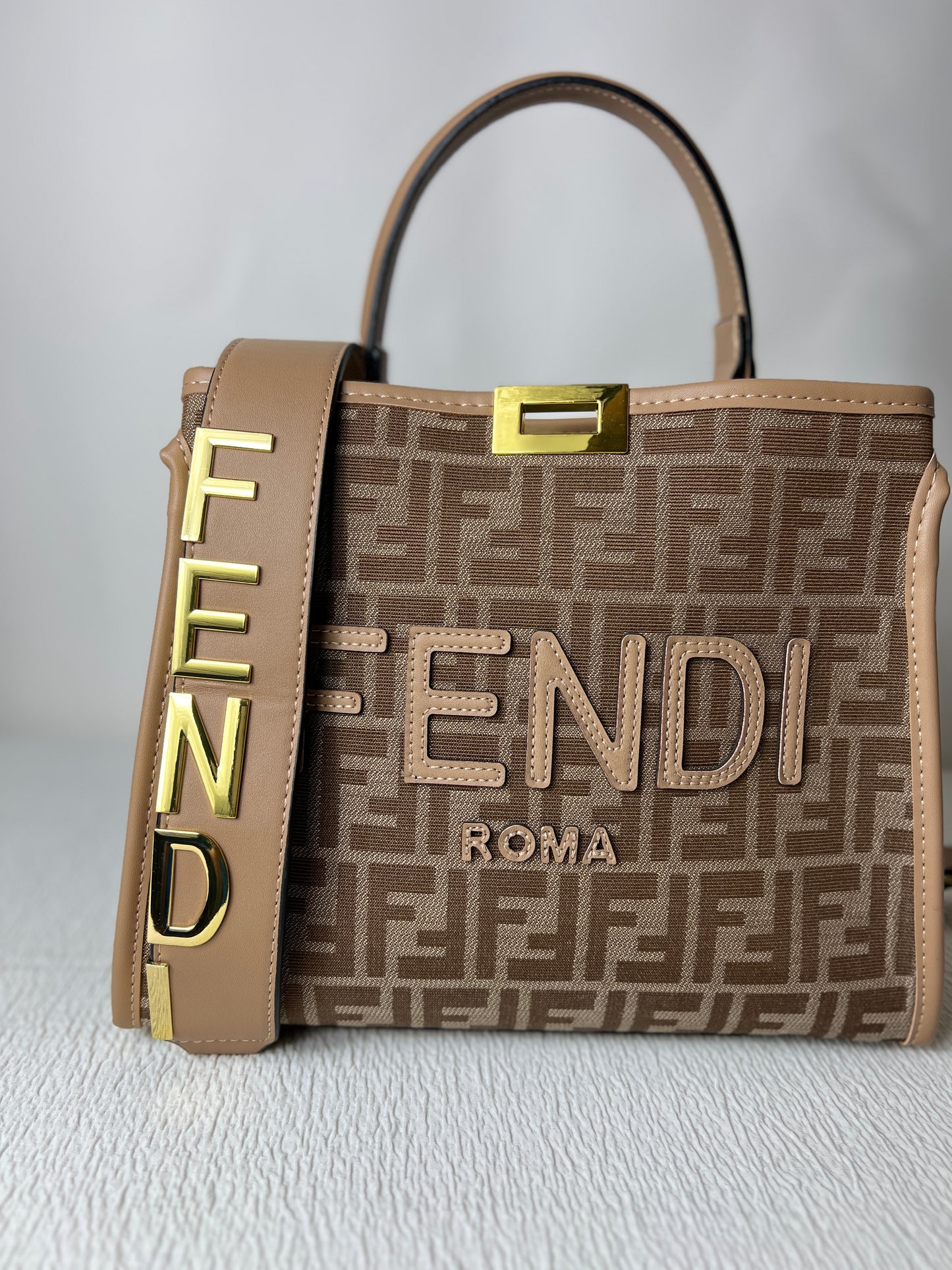 Tan FF tote