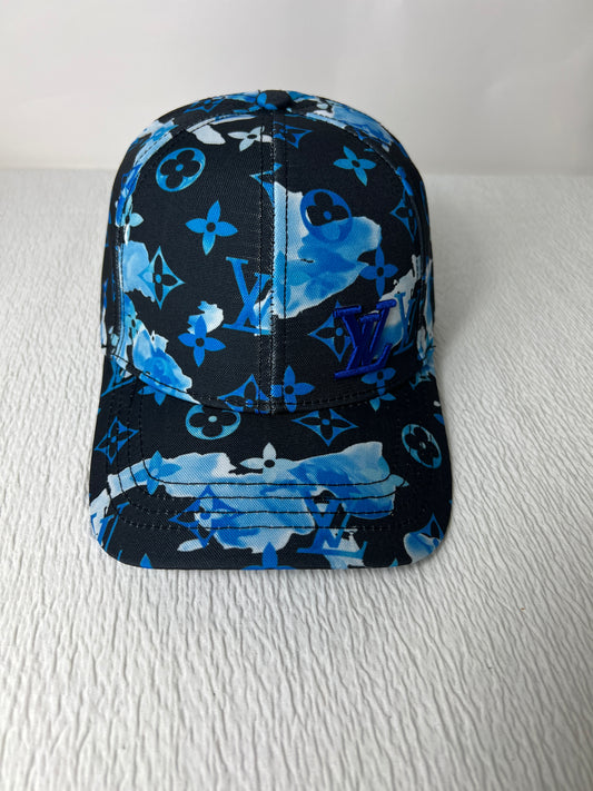 Blue monogram cap